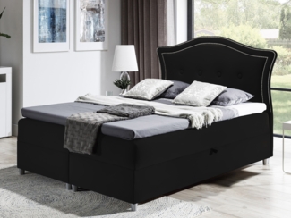 99rooms Lulu Boxspringbett 120x200 cm Kunstleder MADRYT Schwarz