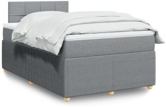 vidaXL Boxspringbett mit Matratze Hellgrau 120x200 cm Stoff 3289723