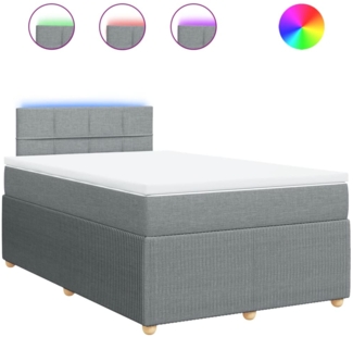 vidaXL Boxspringbett mit Matratze Hellgrau 120x200 cm Stoff 3289723