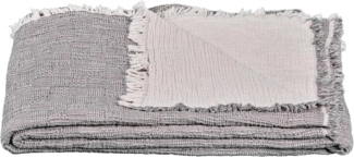 Starhome Musselin Baumwolle Kuscheldecke Wohndecke 140x200 cm Nizza grau creme