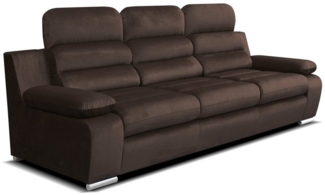 robin 'Amber' 3-Sitzer mit Schlaffunktion, Kronos-Stoff braun, 238 x 96 x 95 cm