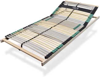 Lattenrost 100x200 cm, Federholzrahmen mit 42 Leisten, hergestellt in Deutschland, ergonomischer Lattenrahmen, belstbar bis 200 kg, Kopfteil verstellbar
