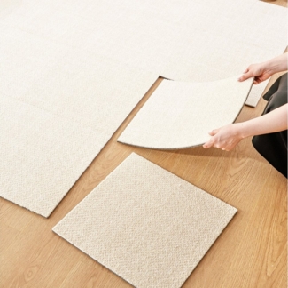 MULISOFT Outdoorteppich Teppichfliesen Selbstliegend, 6 Stuck, Länge 120cm x Breite 80cm, Höhe: 9 mm, Teppich Sehr rutschfest für Wohnzimmer, Küche, Drinnen und Draußen