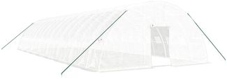 vidaXL Gewächshaus mit Stahlrahmen Weiß 96 m² 16x6x2,85 m 3188122