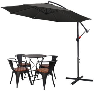 Clanmacy Sonnenschirm 3.5m Sonnenschirm Balkonschirm Marktschirm Garten Neigbarirm, Aluminium/Polyester