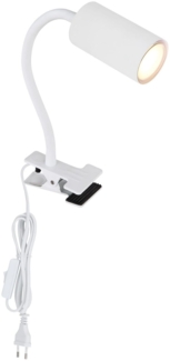 Klemmleuchte Bett mit Schalter Klemmlampe verstellbar Schreibtisch Weiß 57911KW