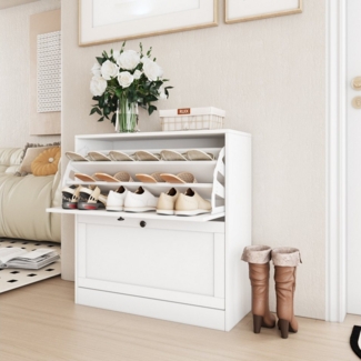VOWNER Schuhschrank schlank, 30 x 80 cm mit 2 Klappen, schlank, 80 x 30 x 80 cm