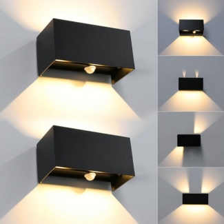 oyajia Wandleuchte Modern Quader LED Wandlampe 12W,Außen/Innen Aluminium-Wandleuchte 20cm, LED fest integriert, Warmweiß, Verstellbarer Strahl, IP65 Wasserdicht für Wohnzimmer, Hallen, Hotel