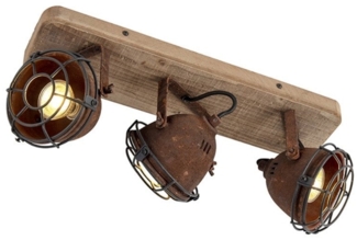 Qazqa LED Aufbaustrahler Gina, ohne Leuchtmittel, GU10, Rostbraun, Industrie, Stahl, 3-flammig