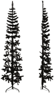 vidaXL Künstlicher Halb-Weihnachtsbaum Ständer Schlank Schwarz 240 cm 344578