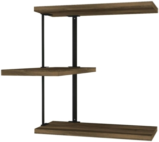 Dmora Regal Ekeka, Gestell, Wandregal, Mehrzweckregale, 45x20h47 cm, Walnuss und Schwarz