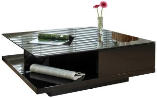 Couchtisch 100 x 36 cm MDF Glas Schwarz