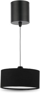 REV Pendelleuchte Akku - 120lm dimmbar 3 Farben, Timer 1-4h, höhenverstellbar (18-123cm), Hängeleuchte Wohnzimmer, Fernbedienung, Stoffschirm, schwarz