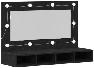 vidaXL Spiegelschrank Schwarze Eiche 90 x 31,5 x 62 cm Holzwerkstoff 862781