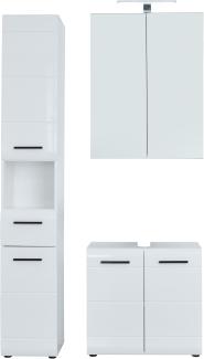 trendteam Badezimmer 3 tlg Badmöbel Set Kombination Badschrank 115 x 182 x 31 cm