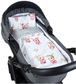 Kinderdecke BABYLUX Babydecke MINKY 2Set Kuscheldecke Decke 75 x 60cm Kinderwagen, BabyLux, MP151 - Grau + Häschen