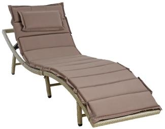 Sonnenliege Polyrattan XXL Beige