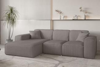 Ecksofa Designersofa CELES PREMIUM in Stoff Scala Taupe Ottomane Links