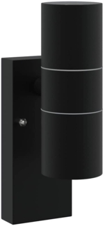 vidaXL Außenwandleuchte Schwarz 7 x 10 x 22 cm Edelstahl und Glas 4005995
