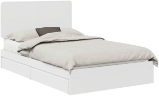 vidaXL Aufbewahrungsbett mit Kopfteil Weiß 135x190 cm Holzwerkstoff 3412693