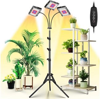 MUPOO Pflanzenlampe LED Pflanzenlicht Vollspektrum mit Ständer,60-160cm höhenverstellbar, Auto On/Off,Timer 3H/6H/12H,Grow Lights für Zimmerpflanzen