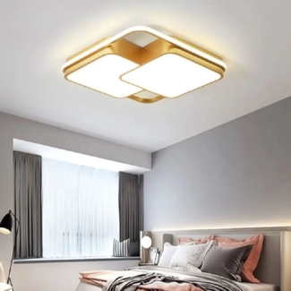 Daskoo Deckenleuchten 38W Quadrat LED Deckenlampe mit Fernbedienung Dimmbar, LED fest integriert, Neutralweiß, Warmweiß, Kaltweiß, LED Deckenleuchte stufenlos dimmbar