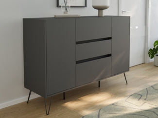 Sideboard Yako XL 140cm 3 SoftClose 2 Türen Grafit : Grafit