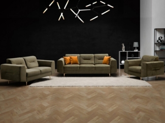 Beautysofa Polstergarnitur im modernen Stil auf hohen Metallbeinen VENEZIA, (Sessel + 2-Sitzer Sofa + 3-Sitzer Sofa im modernes Design), mit Metallbeine, Couchgarnituren aus Velours