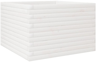 vidaXL Pflanzkübel Weiß 70x70x45,5 cm Massivholz Kiefer 847254