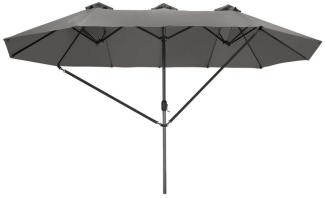 tectake Sonnenschirm Ampelschirm Silia 460x270cm mit 3 Winddächern, geeignetes Set für Terrasse oder Garten, Parasol inkl. Windsicherung und Schutzhülle, 460 x 270 cm