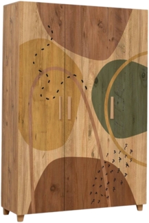 Dmora Kleiderschrank 3 Türen Nella, Schlafzimmermöbel, Schrank, Garderobe, 120x48h189 cm, Eiche