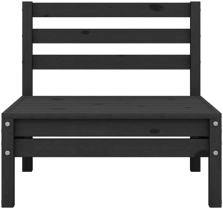 vidaXL Garten-Mittelsofa Schwarz Massivholz Kiefer 806576