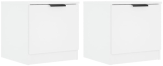 2er-Set Nachttische, Nachtschränke Weiß 40x39x40 cm
