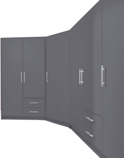 Schrankkombination Kleiderschranksystem Smart 3-teilig anthrazit