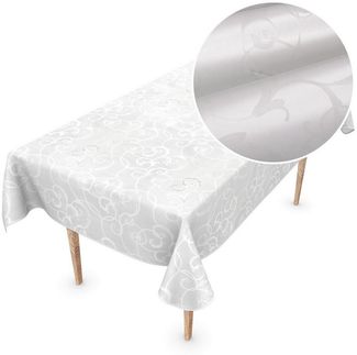 ANRO Tischdecke Wachstuchtischdecke Premium Gartentischdecke (Einzelstück 1-tlg), Geprägt Damast 155x110cm wasserabweisend