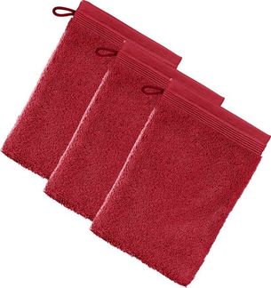 möve Superwuschel Waschhandschuh 15x20 cm aus 100% Baumwolle, ruby 3er Set