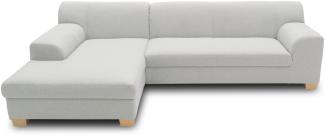 DOMO Collection Ecksofa Tinos, L-Sofa, Eckcouch mit Schlaffunktion, Schlafsofa Couch, L-form, 273x157 cm in silber
