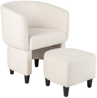 COSTWAY Relaxsessel, Sessel Samt, mit Fußhocker, gepolstert, platzsparend