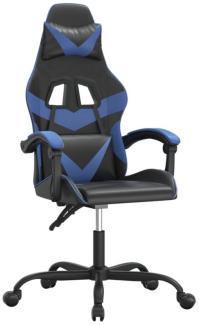 vidaXL Gaming-Stuhl Drehbar Schwarz und Blau Kunstleder [349543]