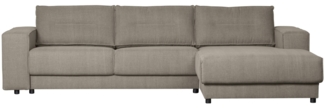 Chaiselongue Randy aus Leinenstoff Rechts, Taupe