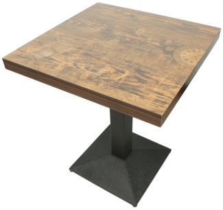 JEOBEST Esstisch Küchentisch Bartisch Esszimmertisch, Geeignet für 4 Personen,Braun (1 Tisch), Quadratisch, Industrie-Design, 60 x 60 x 75 cm