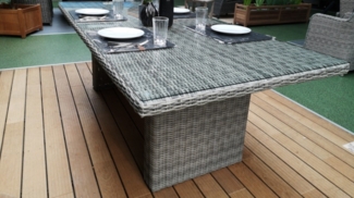 Geflechttisch Durban Polyrattan hellgrau