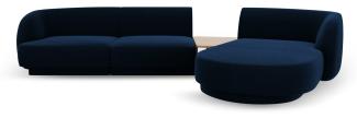 Micadoni Modulares Sofa Miley mit Recamiere 3-Sitzer Rechts Samtstoff Königsblau