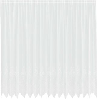 vidaXL Spitzenvorhang mit Vorhängen Floral Weiß 200 x 400 cm Polyester 4107793