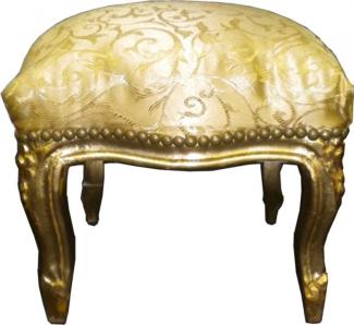 Barock Fußhocker Gold Muster / Gold