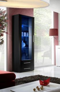 Vitrine Neo1 in Schwarz 60 x 190 cm