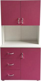 HTI-Living Kinderkleiderschrank Kinderzimmerschrank Pink Weiß (Stück, 1-St, 1 Schrank) Kleiderschrank Bücherregal 6 Regalfächer 3 Schubladen