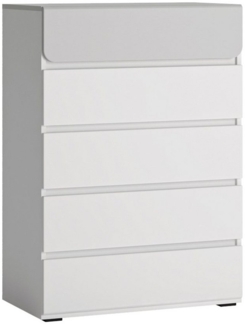 Kommode 5 Schubladen weiß, grau FLINT-129