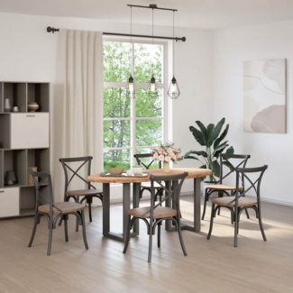 vidaXL Esstisch Hellbraun 200 x 100 x 74 cm Massivholz Eiche Oval 3305319