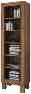 Bücherregal Ringo hoch aus Wildeiche massiv 52x45x188 mit 6 offenen Fächern